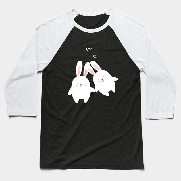 Bunnies in love Baseball T-Shirt by Olya Yatsenko